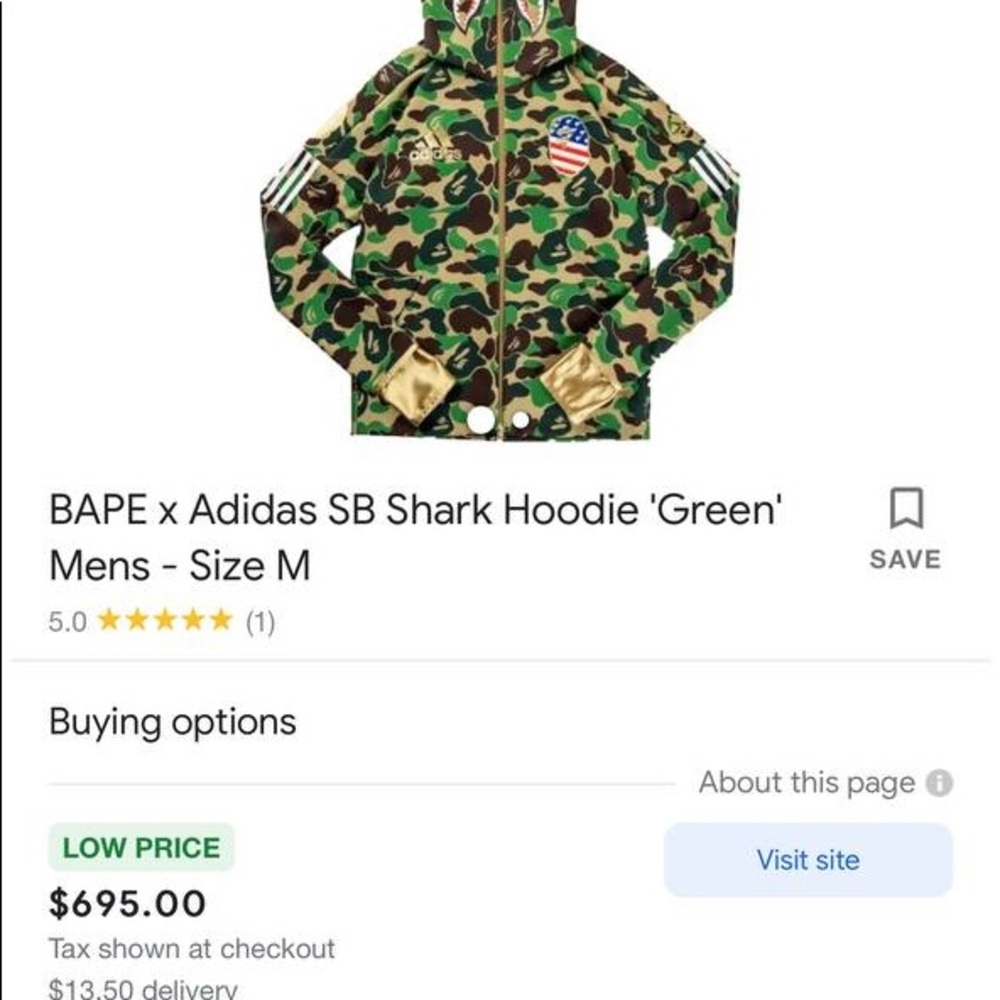 Bape x Adidas exclusive collab hoodie
